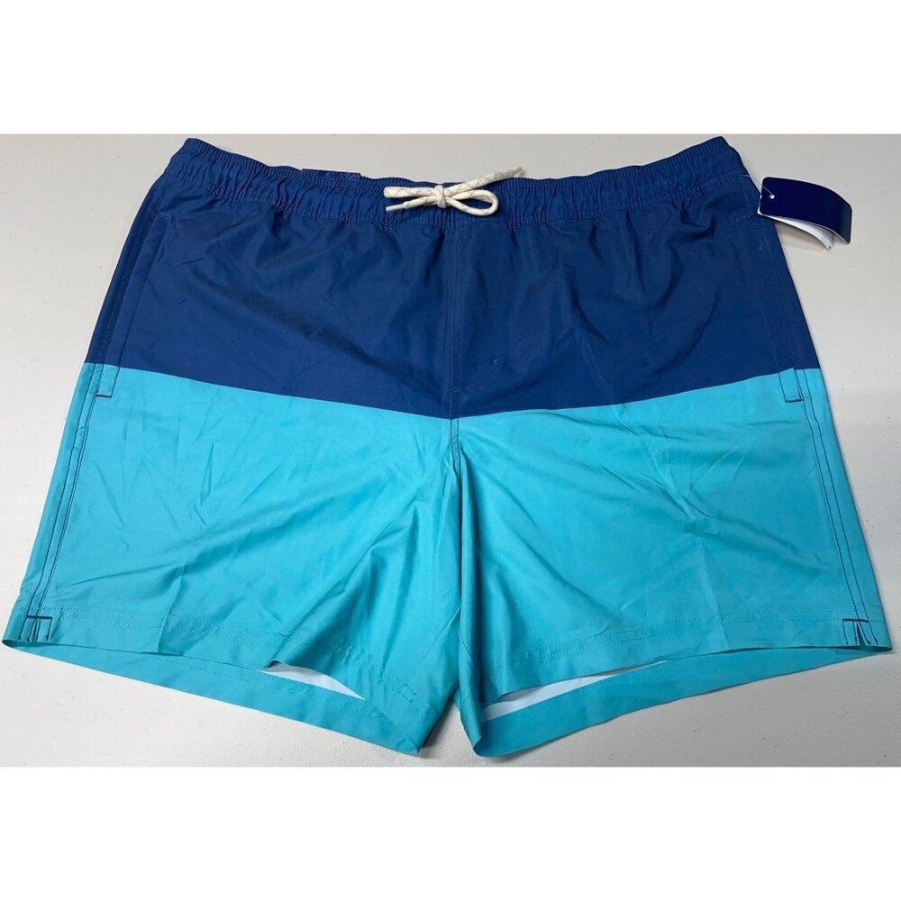 Trinity Coast Mens XXL Swim Trunks W/ 7" Inseam & Side Pockets Blue Gradient